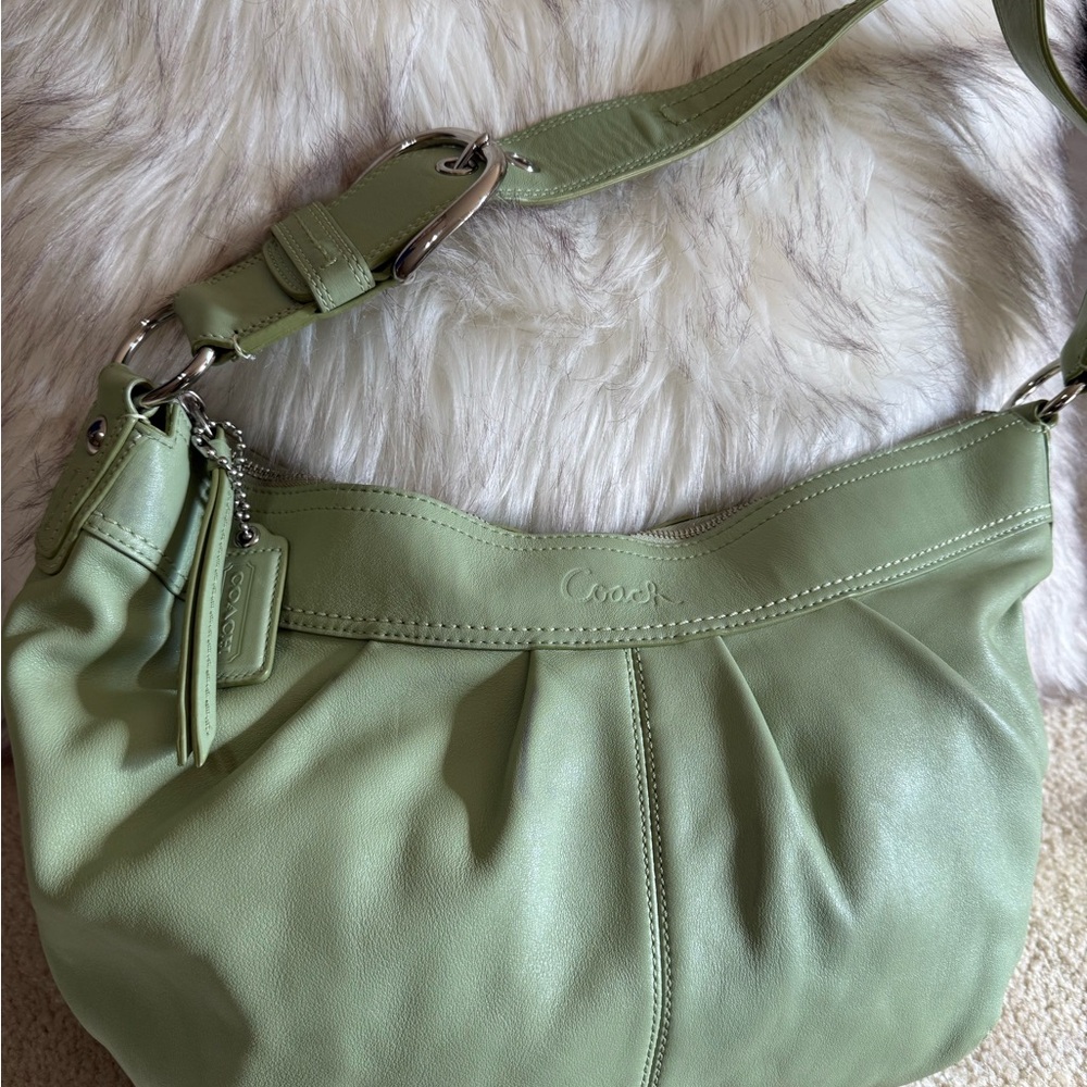 Authentic Coach SOHO Mint Green Leather Shoulder Bag